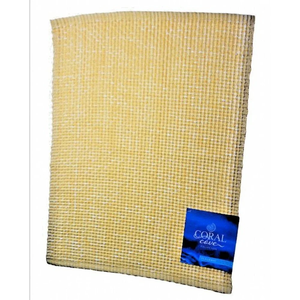 Coral Cove Fabric Placemats Buttercup Sunflower Yellow Cotton 19